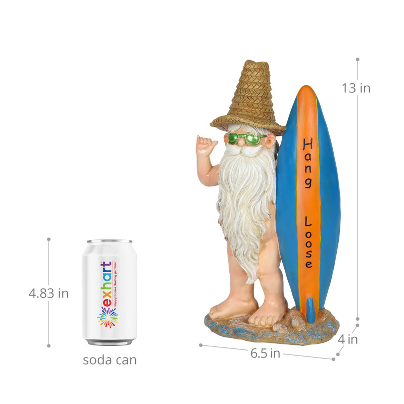 Exhart Good Time Beach Bum Naked Surfer Gnome Statue Reviews